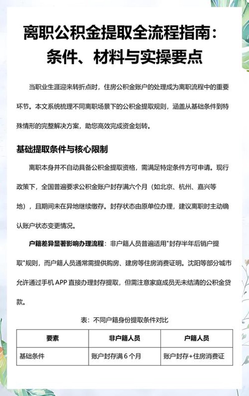 离职公积金提取